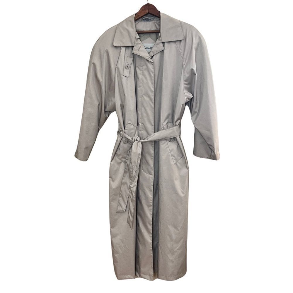 British Mist Champagne Colored Trench Coat - Picture 2 of 9